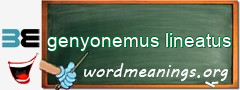 WordMeaning blackboard for genyonemus lineatus